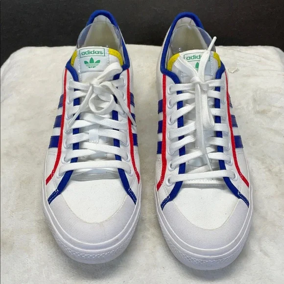 Adidas White Sneakers with Blue and Red Accents - Picture 3 of 10
